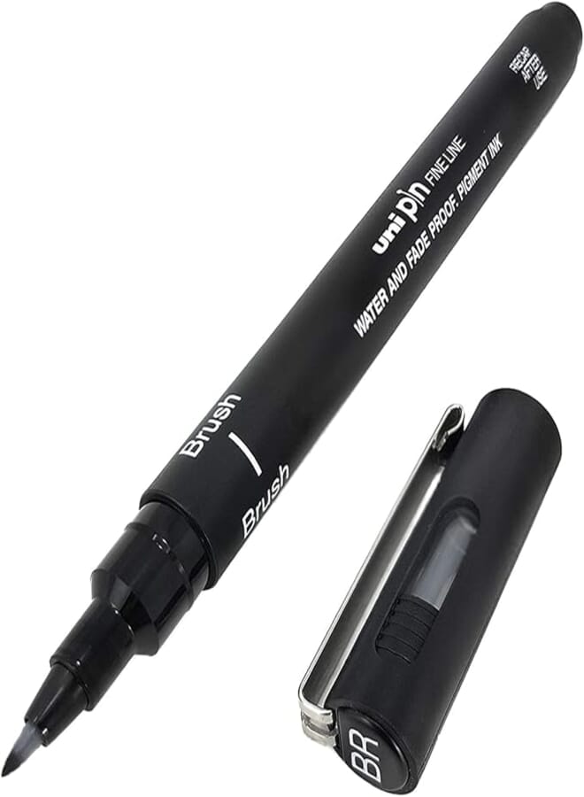 Uniball Pin Brush Pen (Pack Of 12)